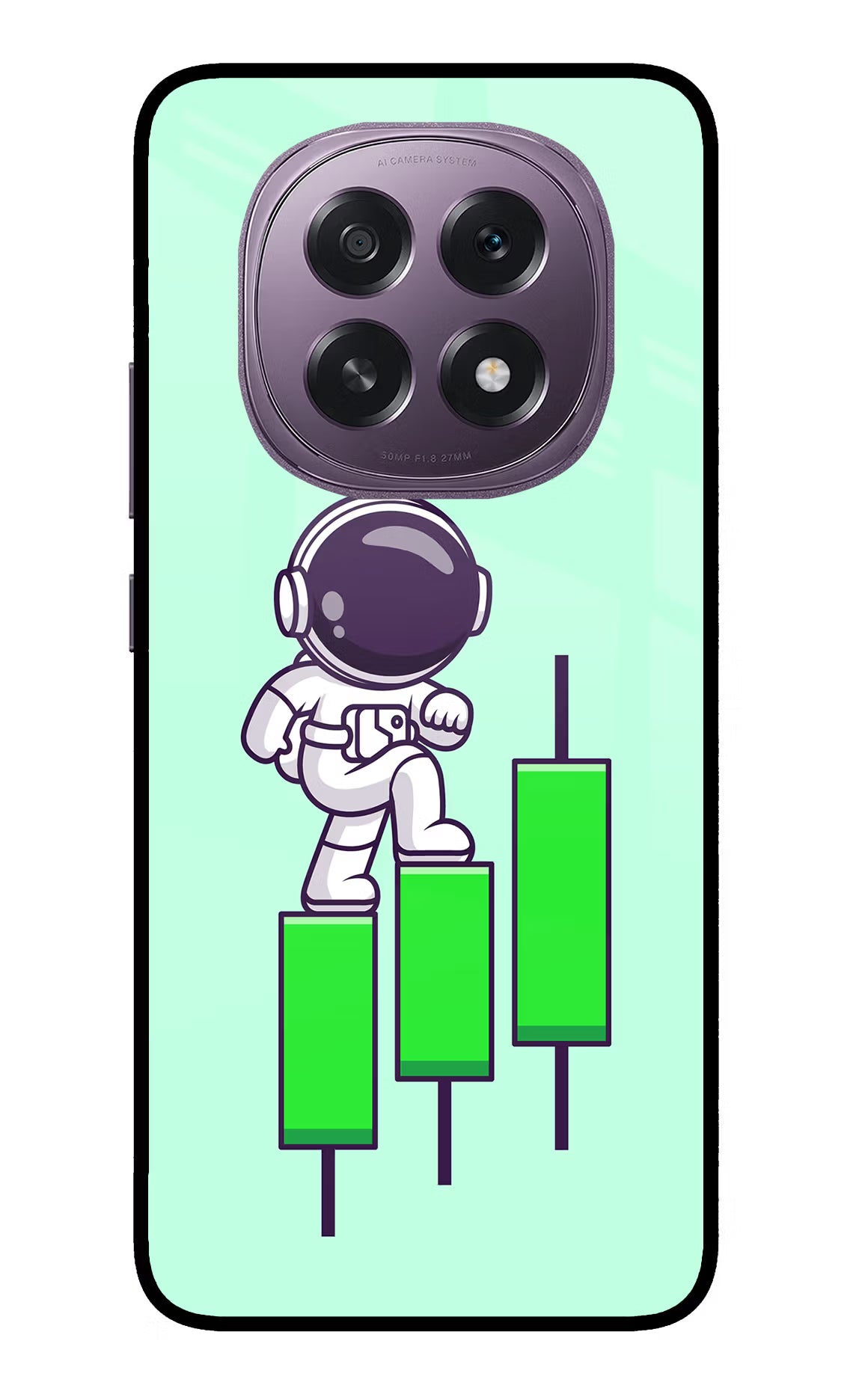 Astronaut Trader Oppo F29 5G Glass Case Back Cover by Casekaro