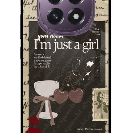 I am just a girl Oppo F29 5G Glass Case Back Cover by Casekaro
