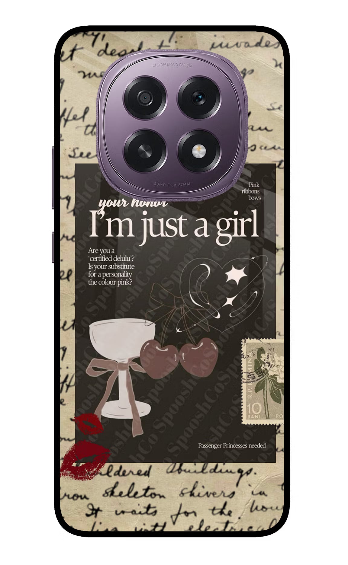 I am just a girl Oppo F29 5G Glass Case Back Cover by Casekaro