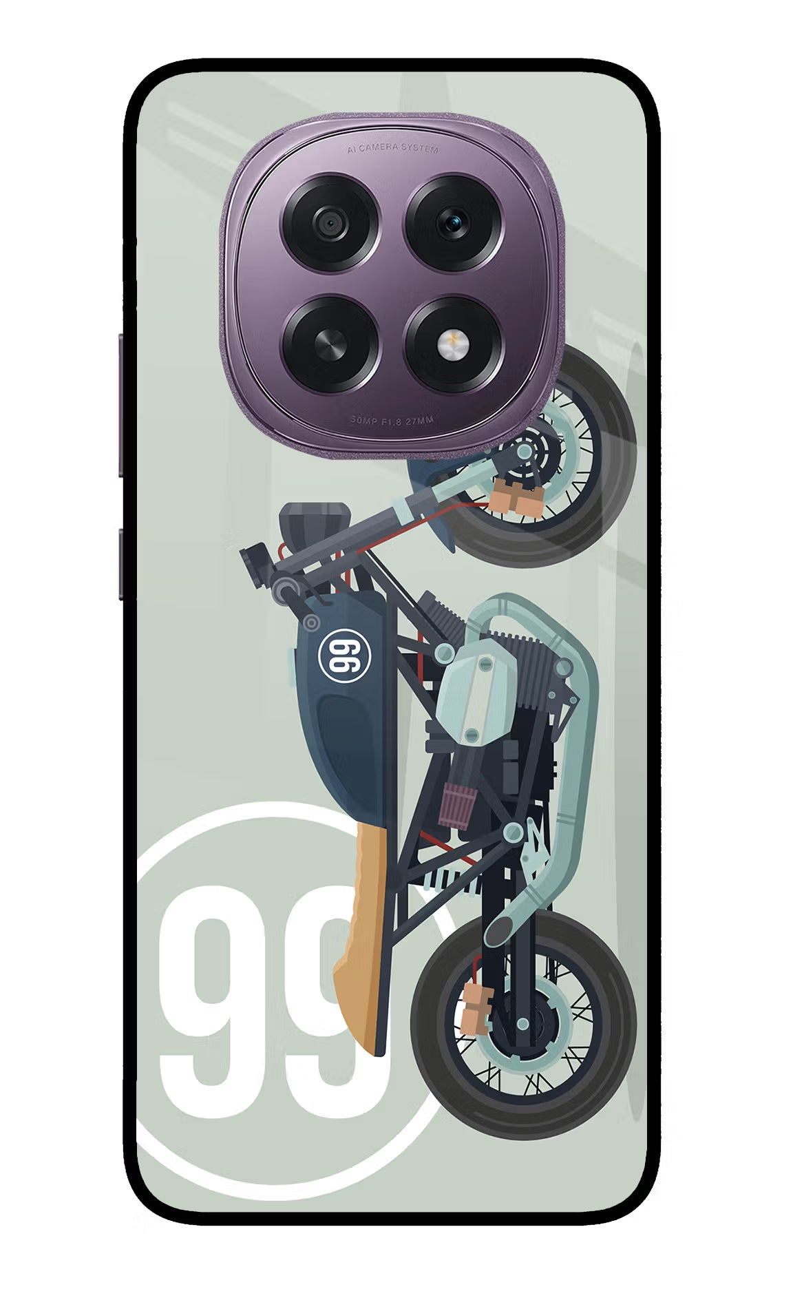 Classic Cafe Racer 99 Oppo F29 5G Glass Case Back Cover by Casekaro
