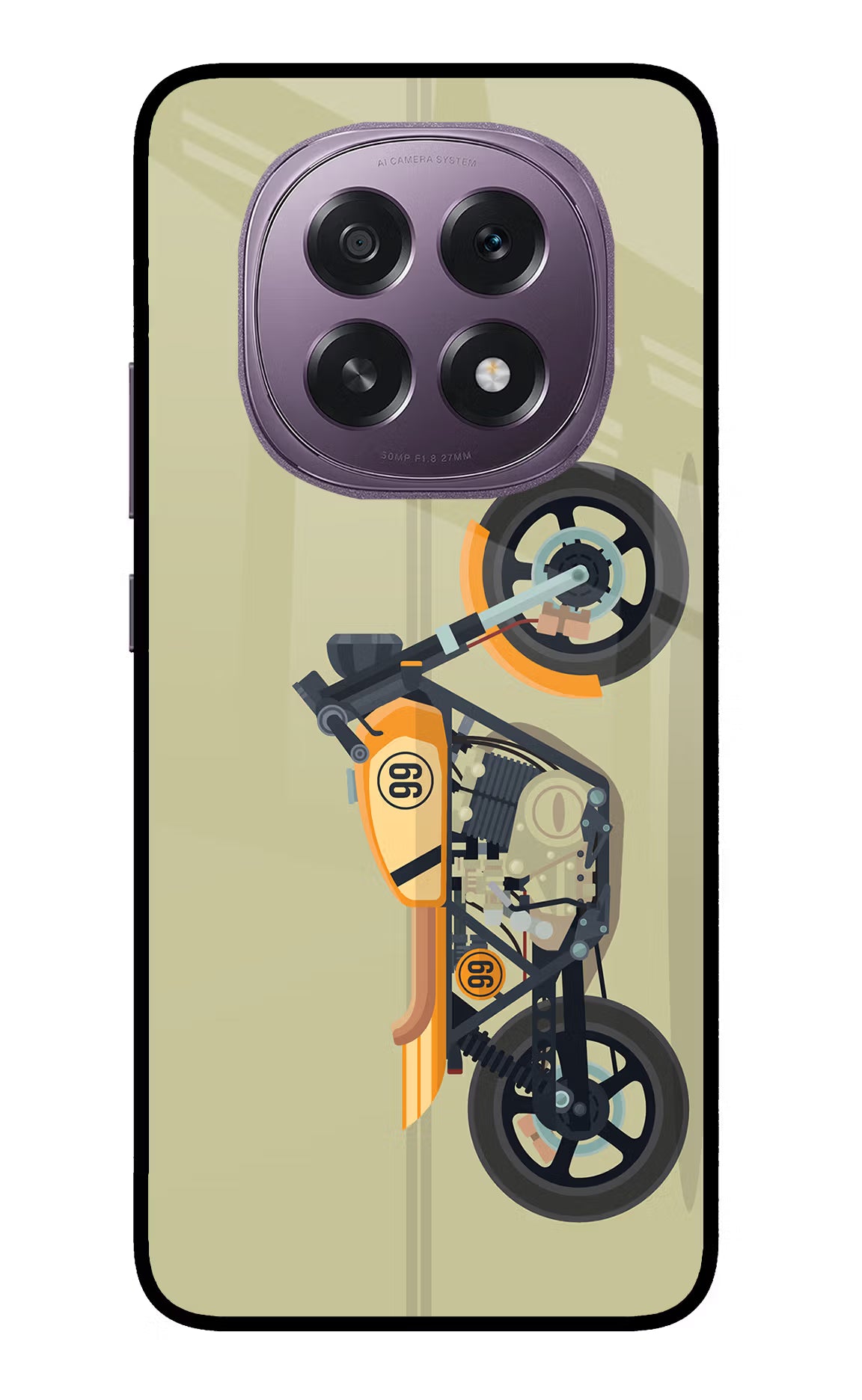 Vertical Speedster Oppo F29 5G Glass Case Back Cover by Casekaro