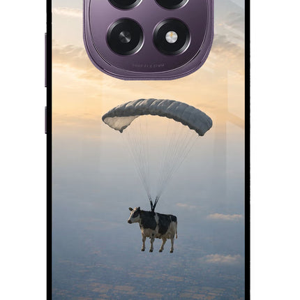 Skydiving Cow Oppo F29 5G Glass Case