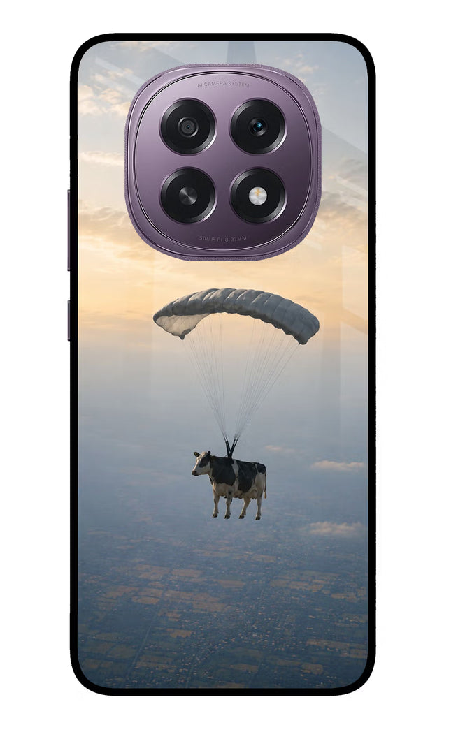 Skydiving Cow Oppo F29 5G Glass Case