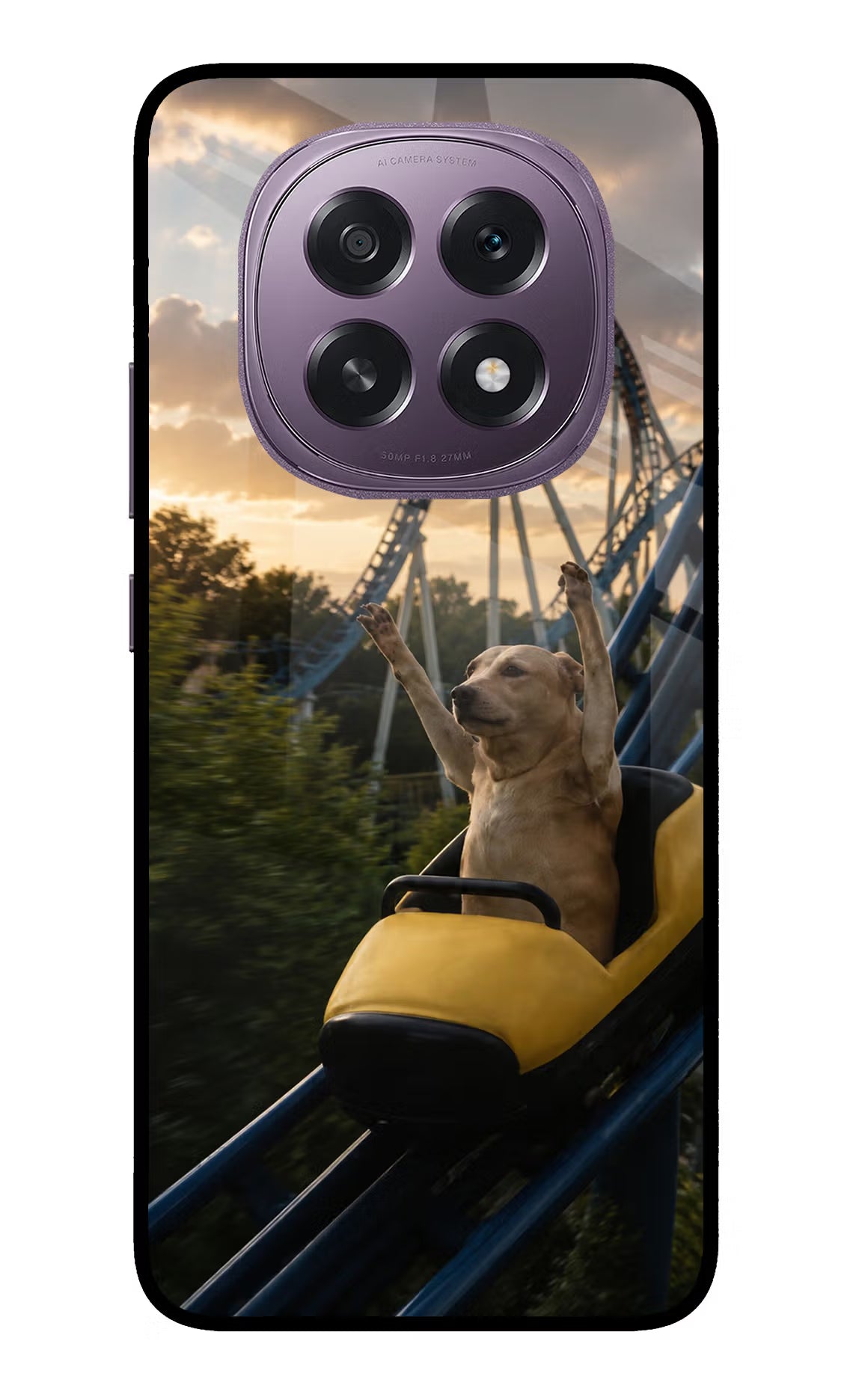 Rollercoaster Dog Oppo F29 5G Glass Case