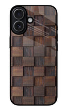 Wooden Cube Design iPhone 17 Glass Case