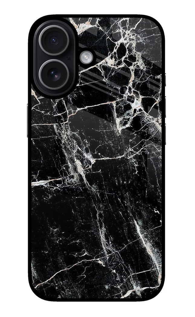 Black Marble Texture iPhone 17 Glass Case