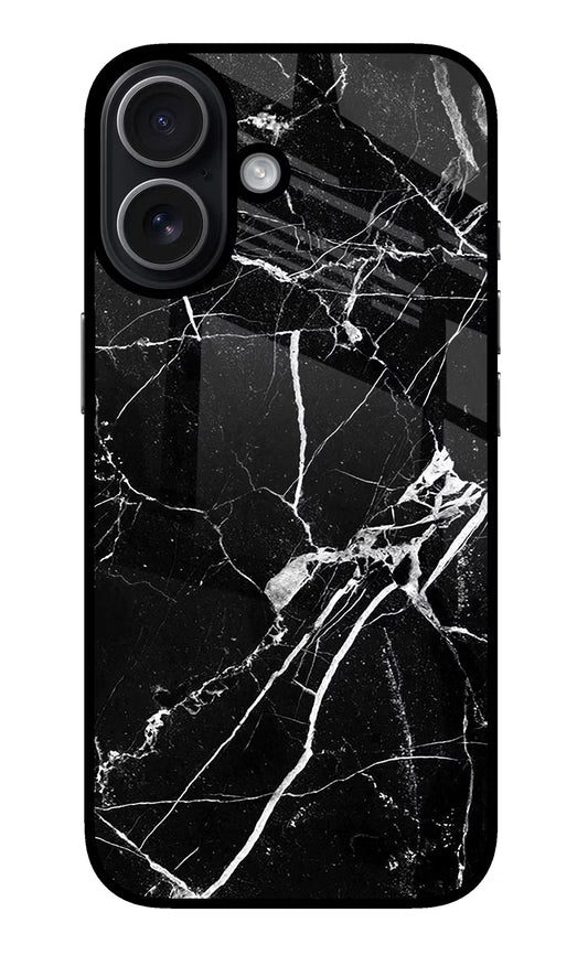 Black Marble Pattern iPhone 17 Glass Case