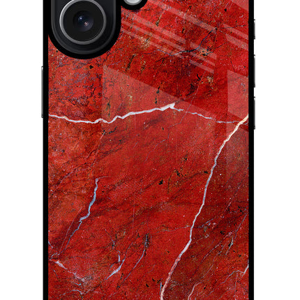 Red Marble Design iPhone 17 Glass Case