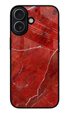 Red Marble Design iPhone 17 Glass Case