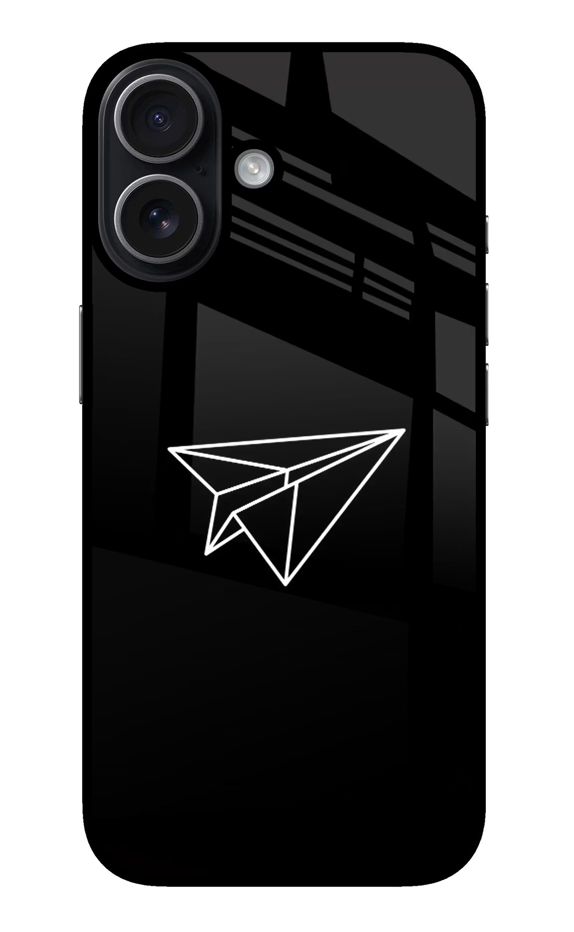 Paper Plane White iPhone 17 Glass Case Back Cover by Casekaro