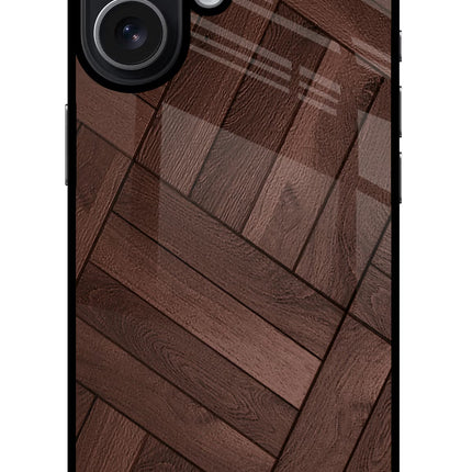 Wooden Texture Design iPhone 17 Glass Case Back Cover by Casekaro