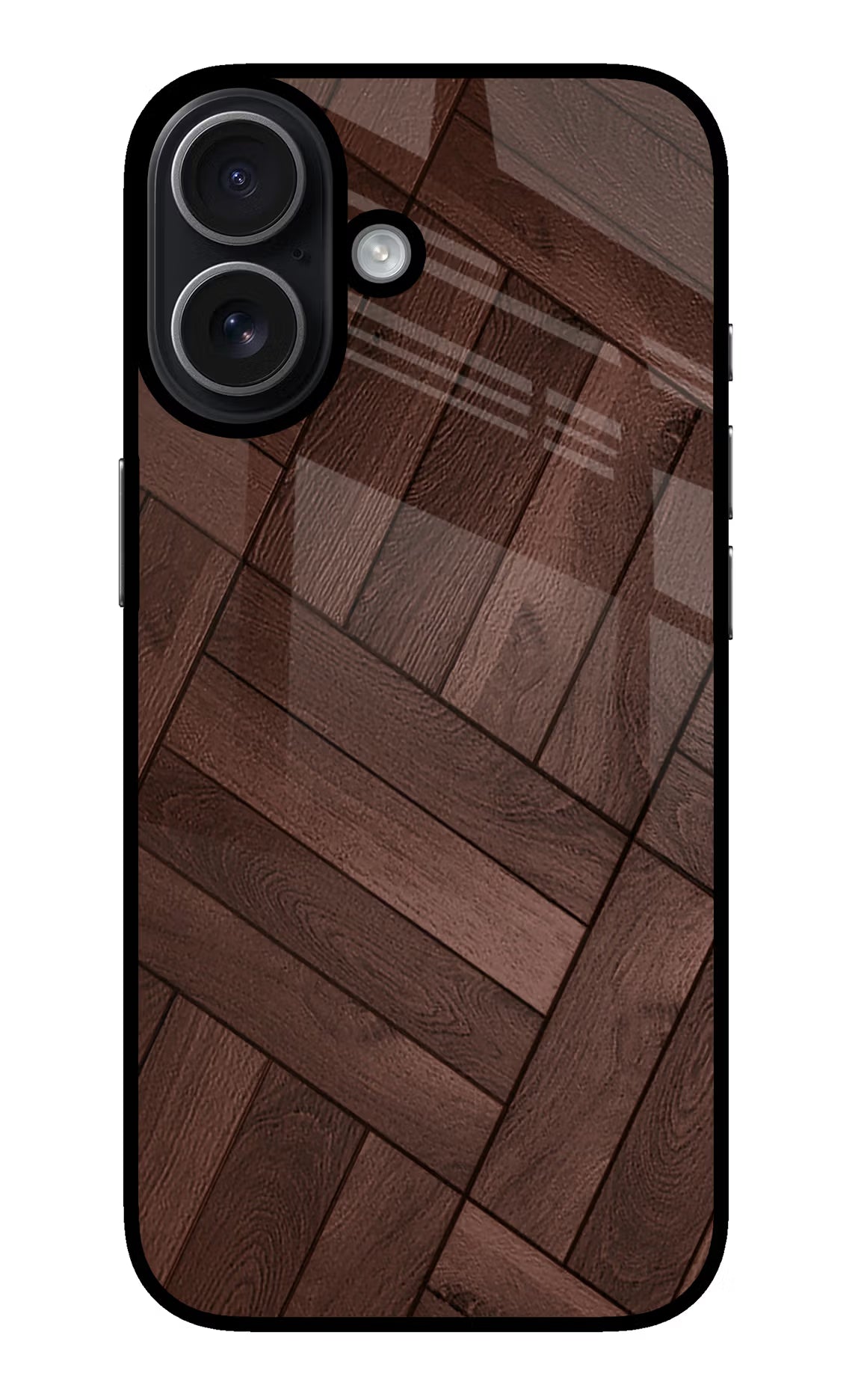 Wooden Texture Design iPhone 17 Glass Case Back Cover by Casekaro