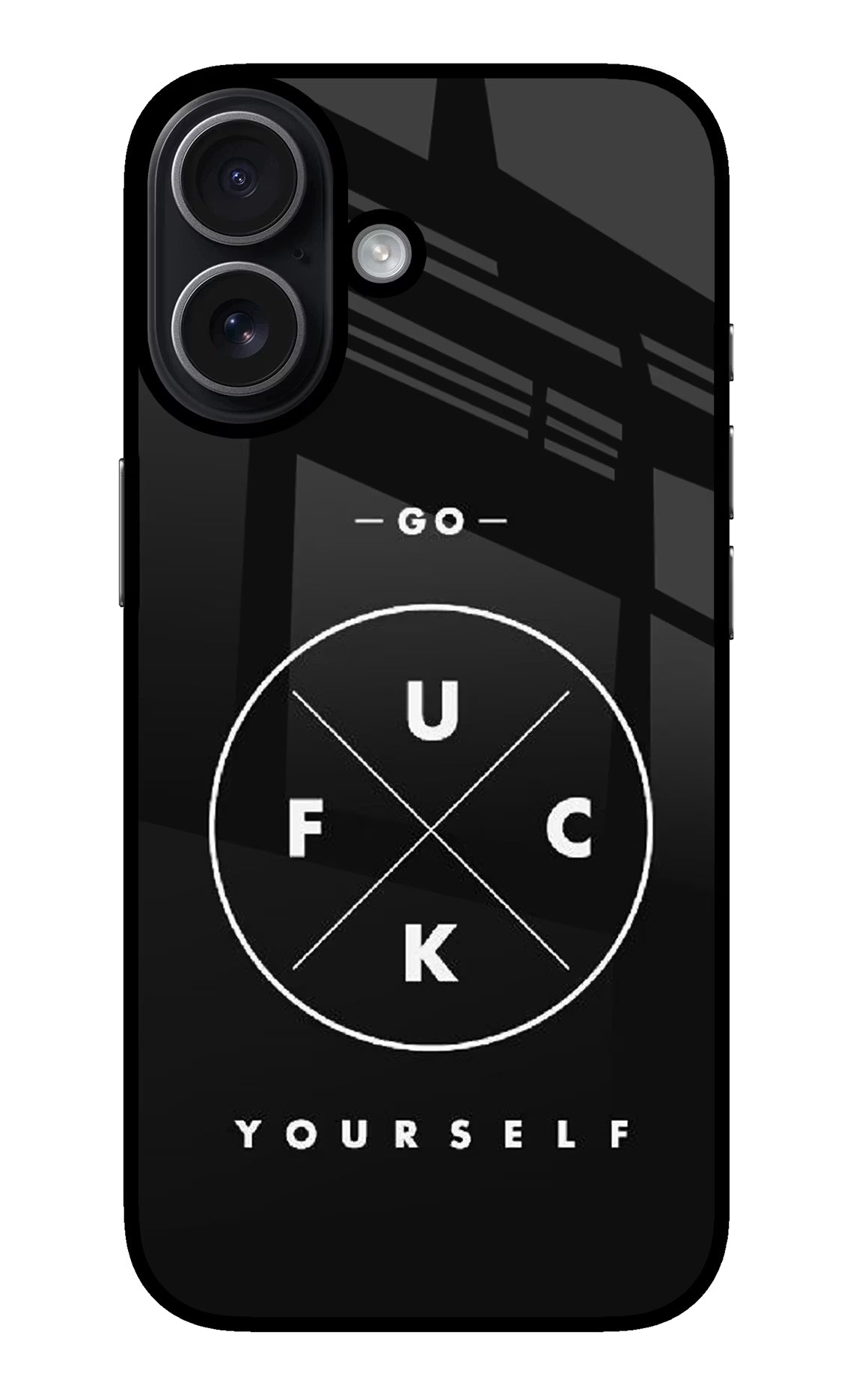 Go Fuck Yourself iPhone 17 Glass Case Back Cover by Casekaro