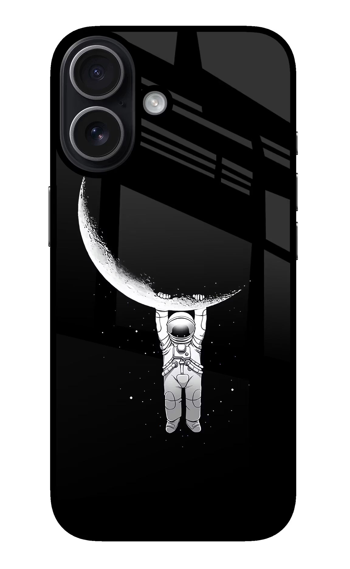 Moon Space iPhone 17 Glass Case Back Cover by Casekaro