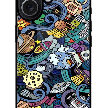 Space Abstract iPhone 17 Glass Case Back Cover by Casekaro