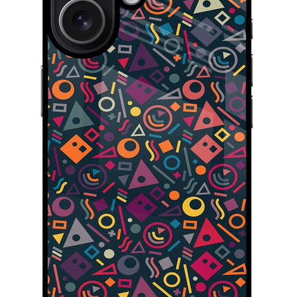 Geometric Abstract iPhone 17 Glass Case Back Cover by Casekaro