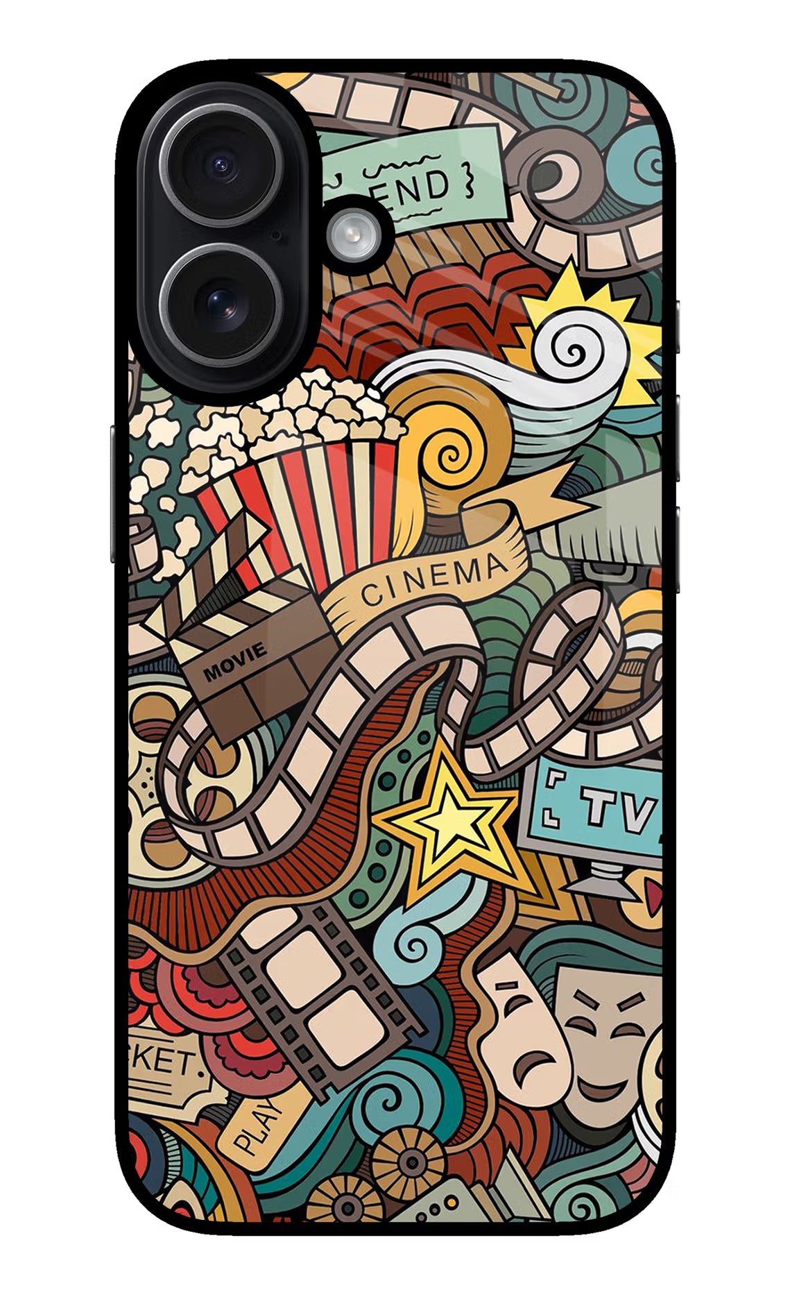 Cinema Abstract iPhone 17 Glass Case Back Cover by Casekaro