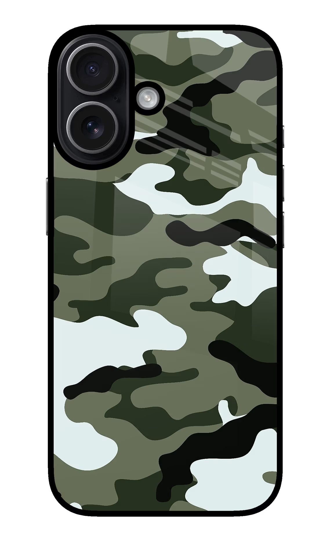 Camouflage iPhone 17 Glass Case Back Cover by Casekaro