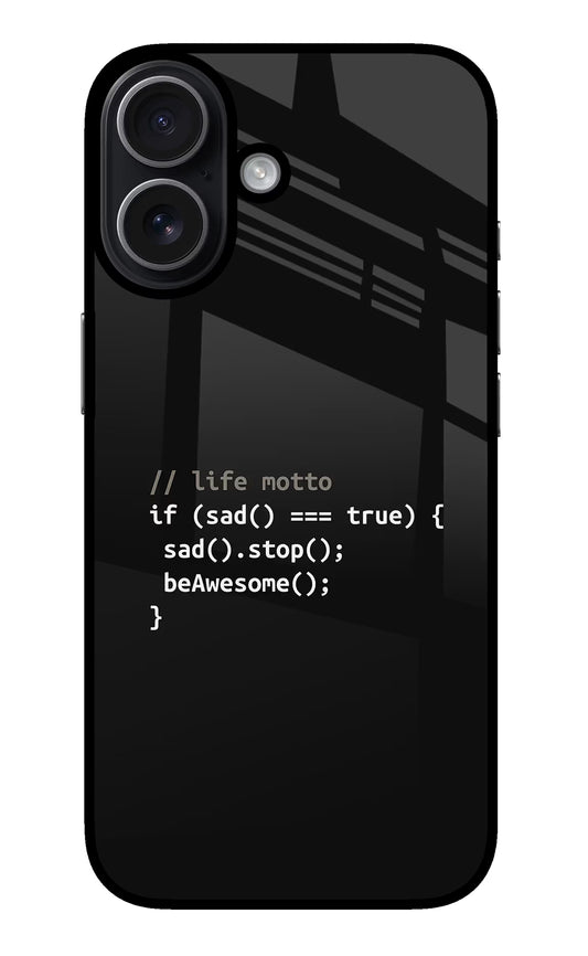 Life Motto Code iPhone 17 Glass Case
