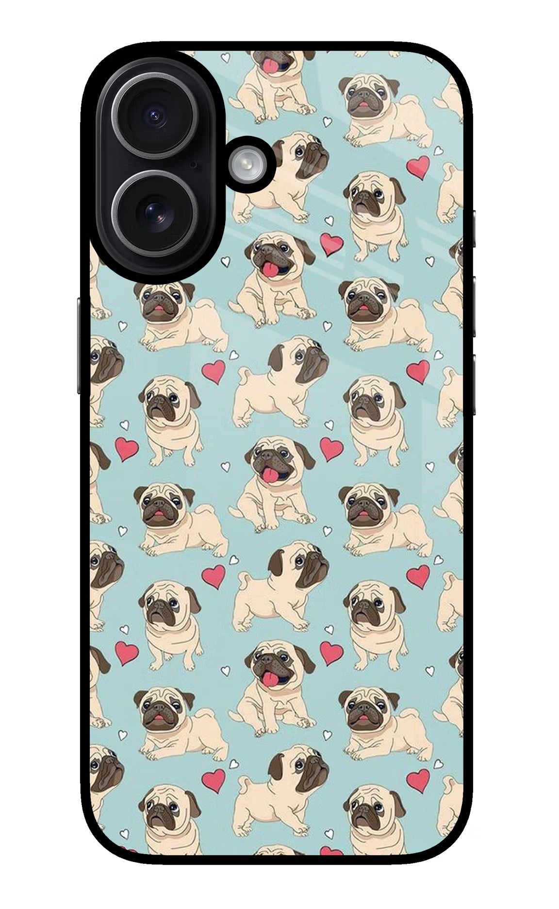 Pug Dog iPhone 17 Glass Case Back Cover by Casekaro