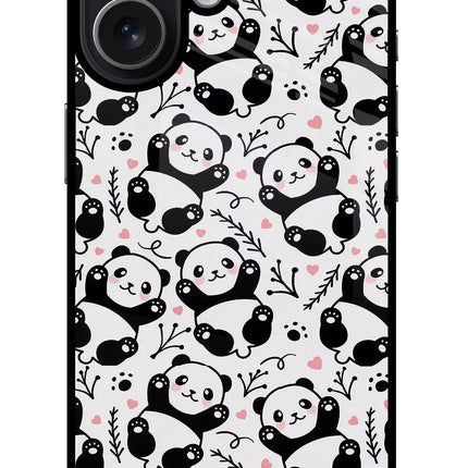 Cute Panda iPhone 17 Glass Case