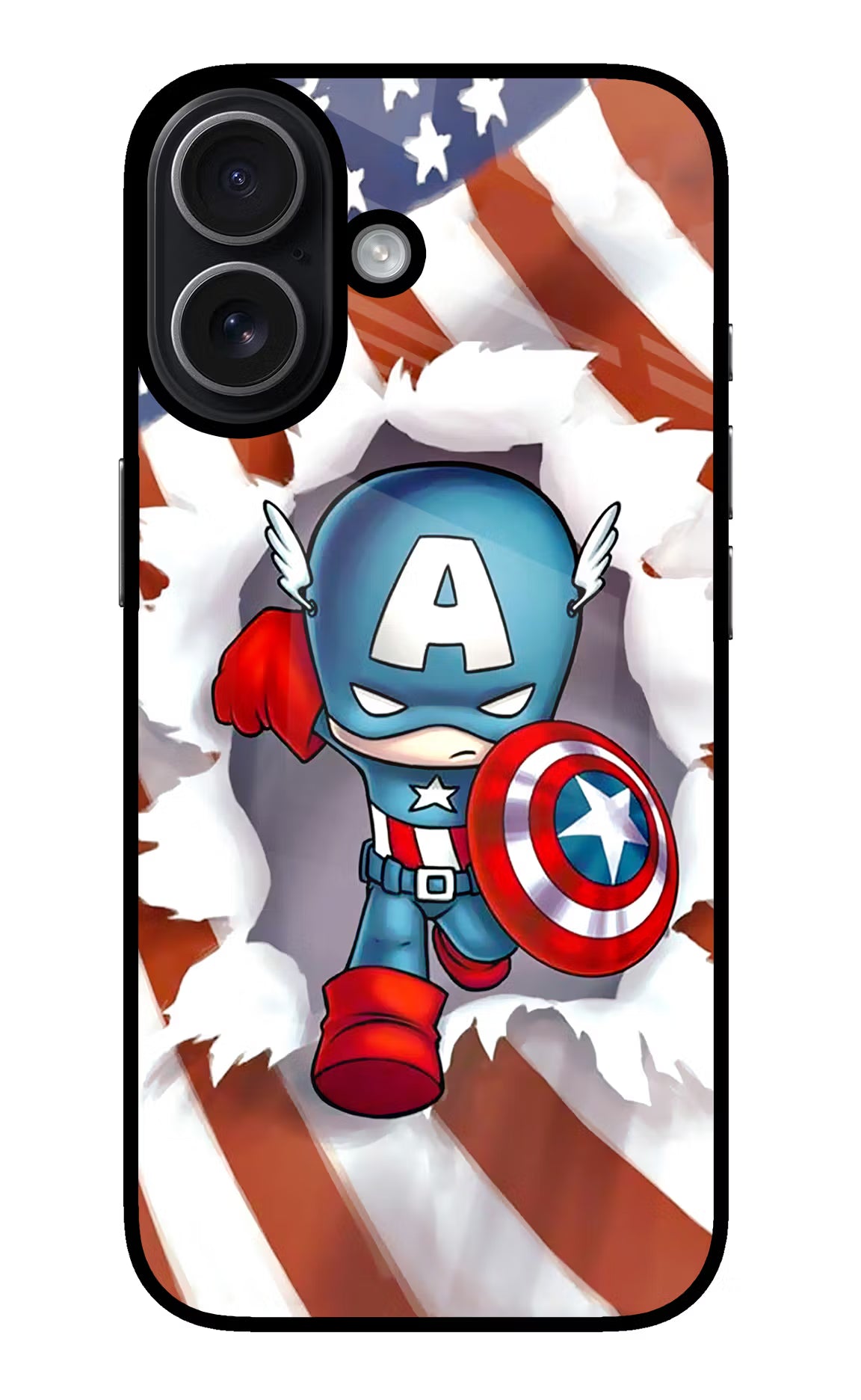 Captain America iPhone 17 Glass Case Back Cover by Casekaro