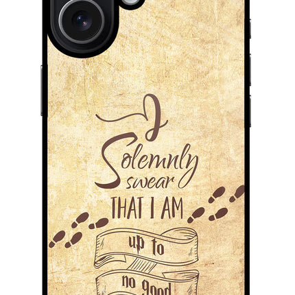 I Solemnly swear that i up to no good iPhone 17 Glass Case Back Cover by Casekaro