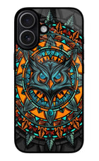 Angry Owl Art iPhone 17 Glass Case