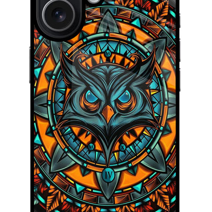 Angry Owl Art iPhone 17 Glass Case Back Cover by Casekaro