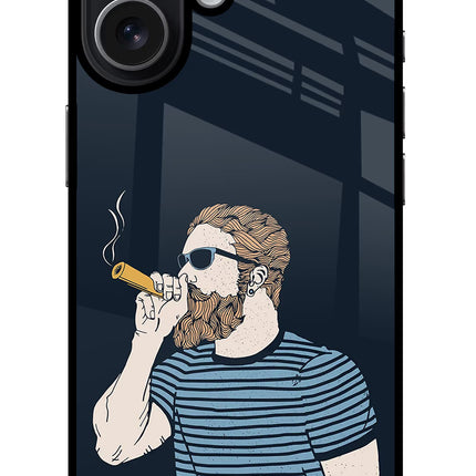 Smoking iPhone 17 Glass Case Back Cover by Casekaro