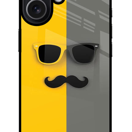 Sunglasses with Mustache iPhone 17 Glass Case