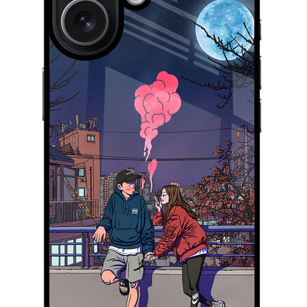 Chilling Couple iPhone 17 Glass Case