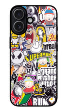 Sticker Bomb iPhone 17 Glass Case