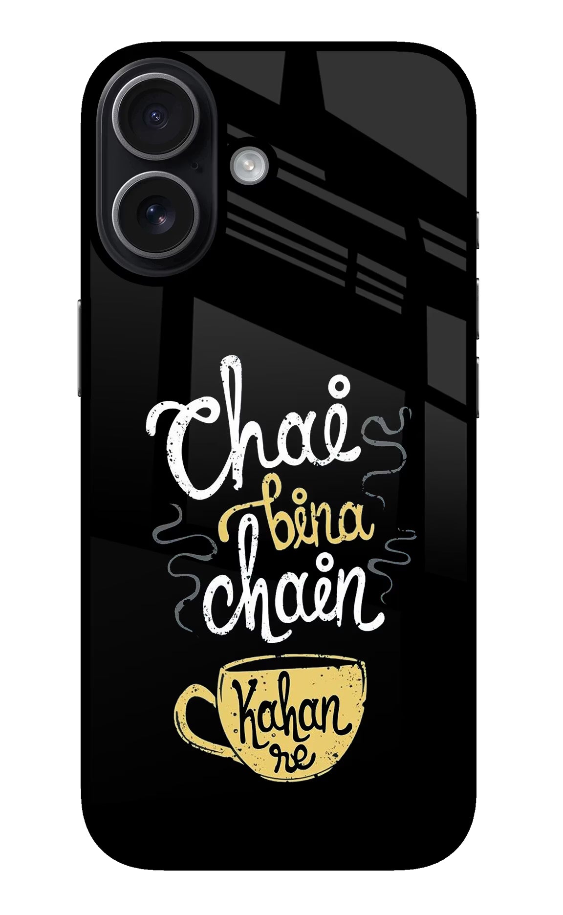 Chai Bina Chain Kaha Re iPhone 17 Glass Case Back Cover by Casekaro