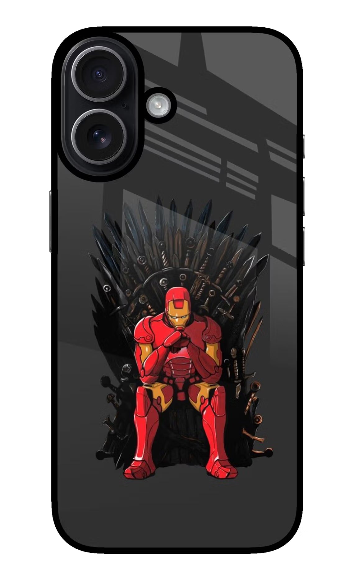 Ironman Throne iPhone 17 Glass Case Back Cover by Casekaro