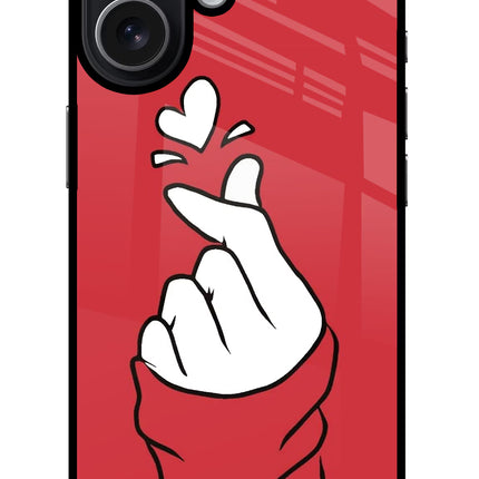 Korean Love Sign iPhone 17 Glass Case Back Cover by Casekaro