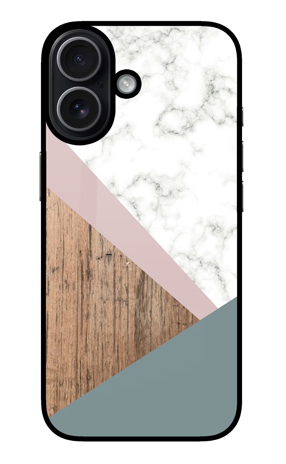 Marble wood Abstract iPhone 17 Glass Case Back Cover by Casekaro