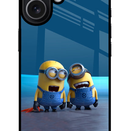 Minion Laughing iPhone 17 Glass Case Back Cover by Casekaro