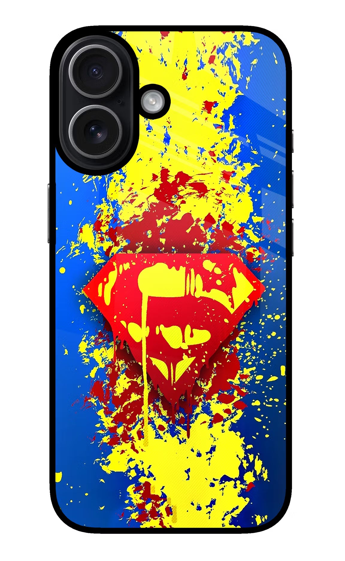 Superman logo iPhone 17 Glass Case Back Cover by Casekaro