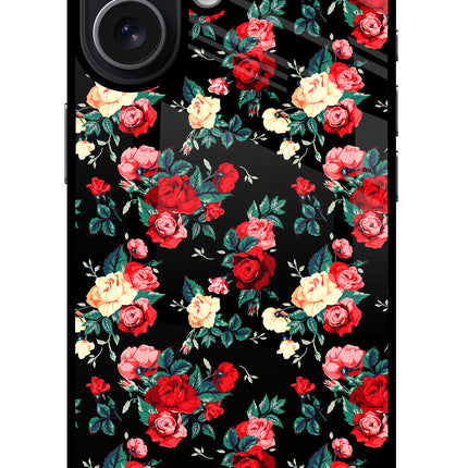 Rose Pattern iPhone 17 Glass Case