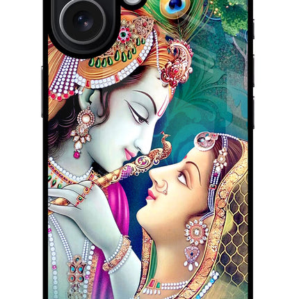 Lord Radha Krishna iPhone 17 Glass Case