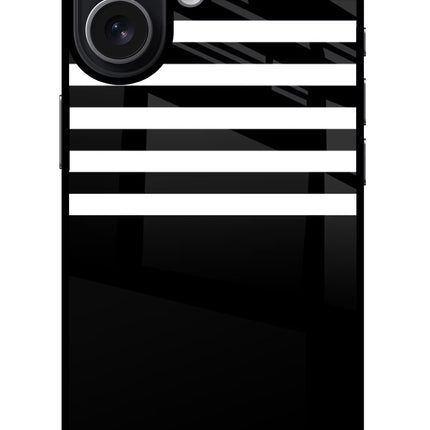 Black and White Print iPhone 17 Glass Case