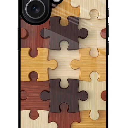 Wooden Puzzle iPhone 17 Glass Case