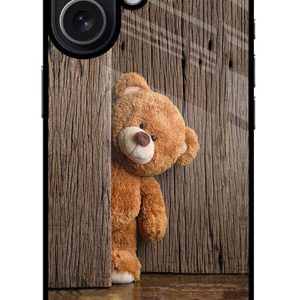 Teddy Wooden iPhone 17 Glass Case Back Cover by Casekaro