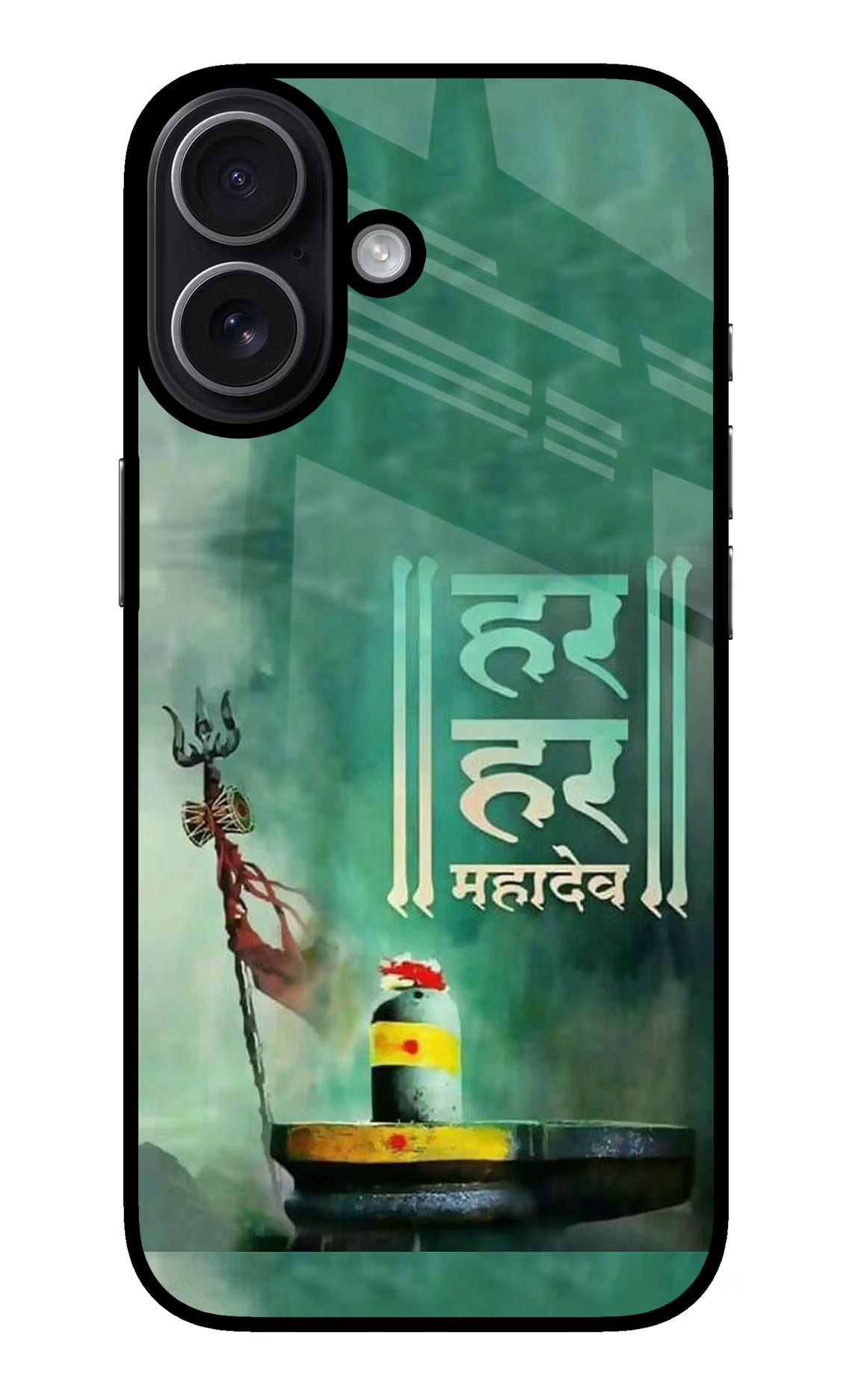 Har Har Mahadev Shivling iPhone 17 Glass Case Back Cover by Casekaro