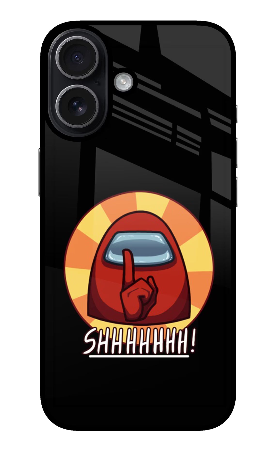 Among Us Shhh! iPhone 17 Glass Case Back Cover by Casekaro