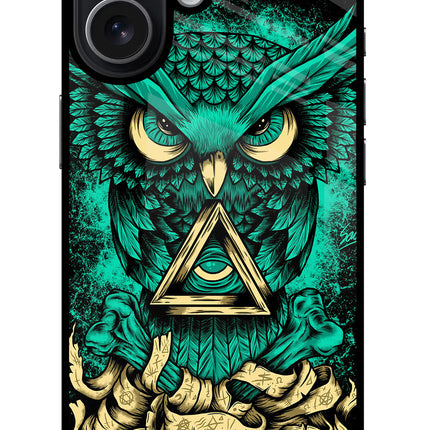 Green Owl iPhone 17 Glass Case