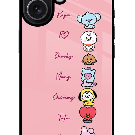 BTS names iPhone 17 Glass Case Back Cover by Casekaro
