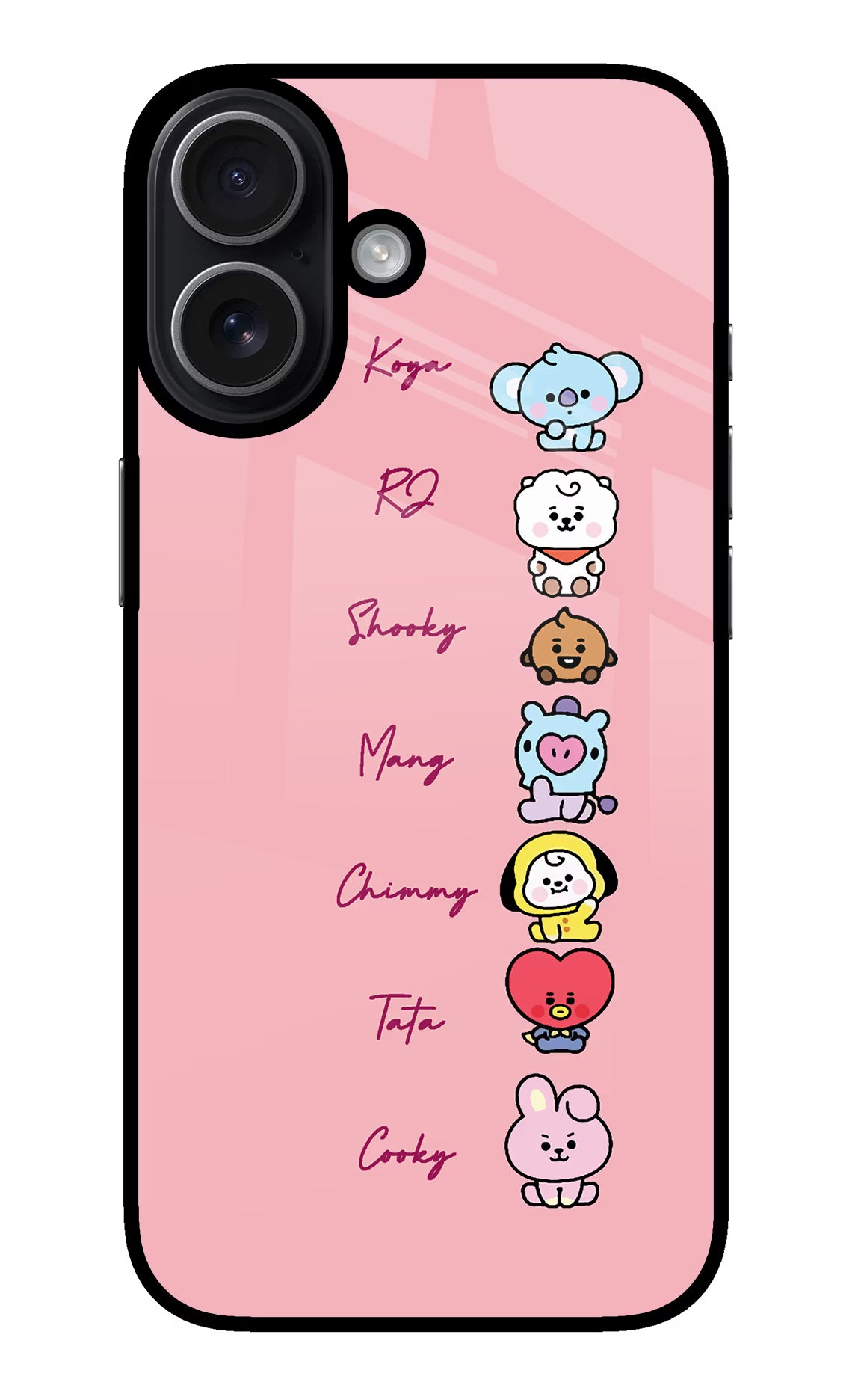 BTS names iPhone 17 Glass Case Back Cover by Casekaro