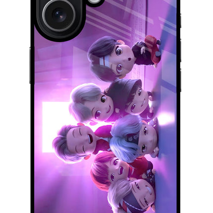BTS Chibi iPhone 17 Glass Case